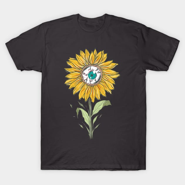 sunflower monster T-Shirt by Skidipap